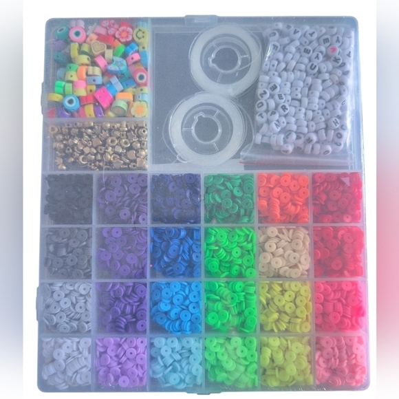 Other - *Brand New* Colorful Clay Bead Set & Organizer